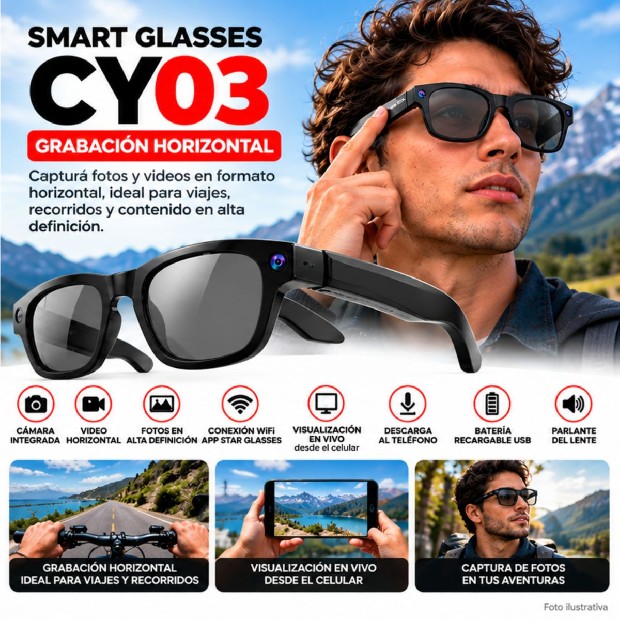&ua LENTES SMART GLASSES CY03 CON INTELIGENCIA ARTIFICIAL